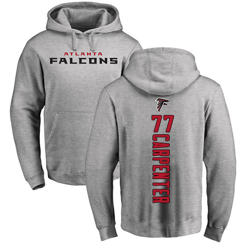 Atlanta Falcons Men Ash James Carpenter Backer NFL Football 77 Pullover Hoodie Sweatshirts